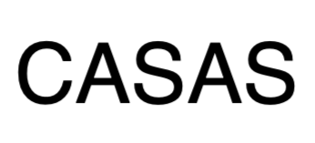black and white text logo 'CASAS'